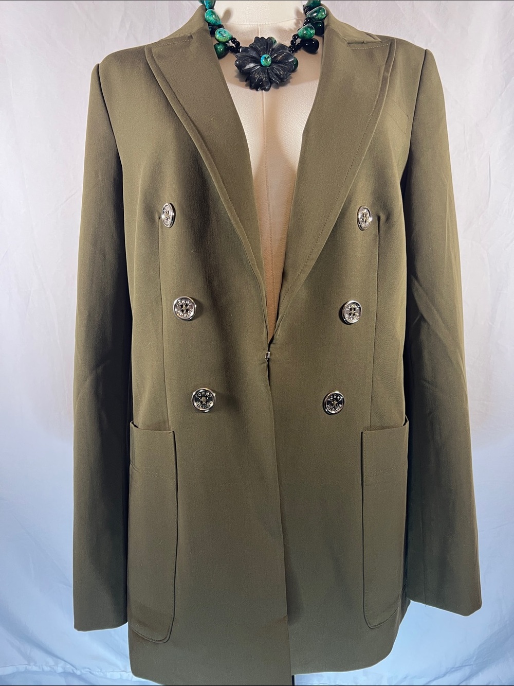 Tommy Hilfiger Olive Double-Breasted Blazer